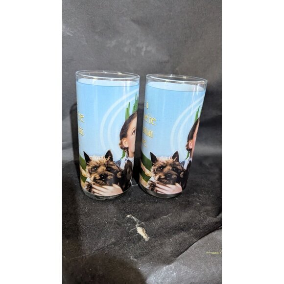 Wizard Of Oz Dorothy & Toto Glasses - 5.5" Tall - "Not In Kansas Anymore" - Picture 3 of 7